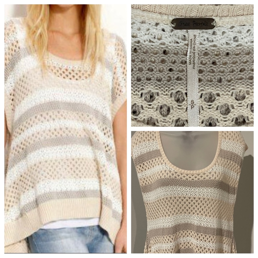 Free People Crochet Style Top Size Small EUC